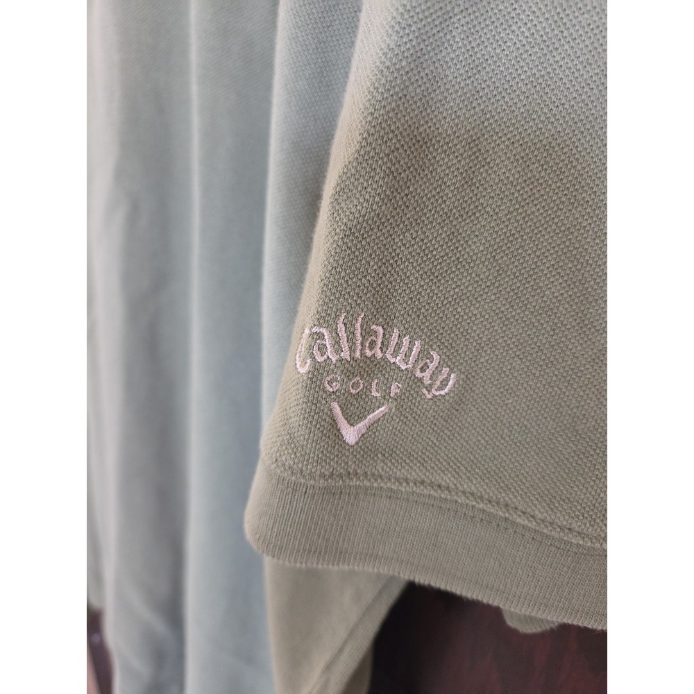 Callaway Mens Golf Polo Shirt Size XL Green Short Sleeve Collared‎ Button Cotton - Picture 6 of 11